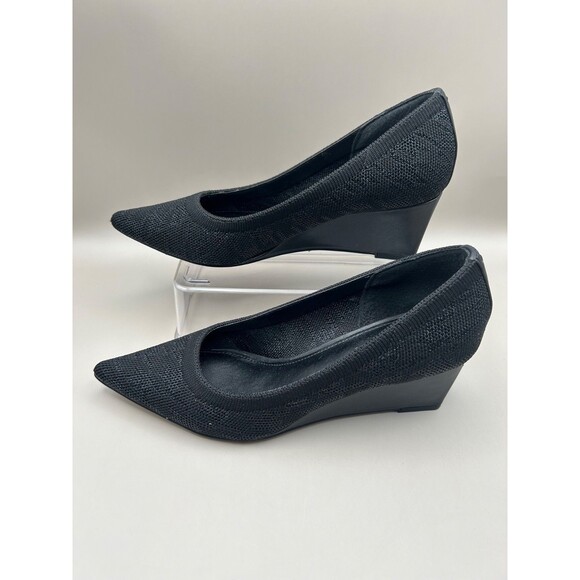 Sanctuary Perky Women's Fabric Pointed Toe Wedge Pump Black 6M New - Picture 2 of 7